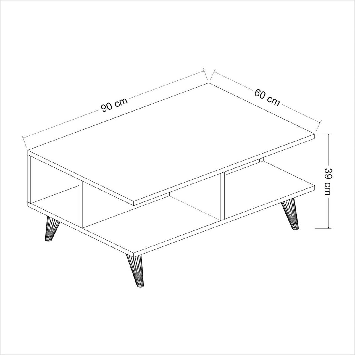 COUCHTISCH Grenaa 90/60/39 - Weiß, Holzwerkstoff (60/90/39cm) - [en.casa]