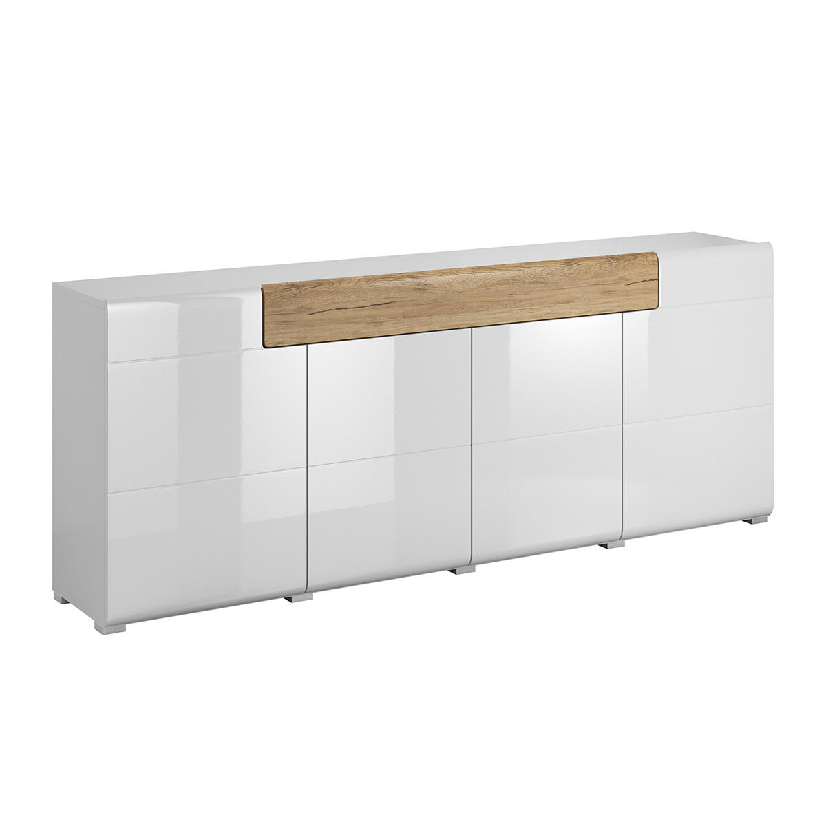 KOMODA Jules Bijelo i drvo - bijela, drvni materijal (208/82/39cm) - Petits-meubles