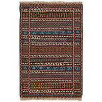 HANDWEBTEPPICH Kelim Kordi Mehrfarbig 90/61 cm Schurwolle - Multicolor, Textil (61/90cm) - Looma