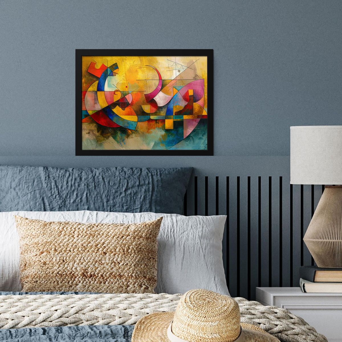 POSTER MIT RAHMEN Kunst - Abstrakt - Modern 40x30 cm - Gelb, Papier (40/30cm) - MuchoWow
