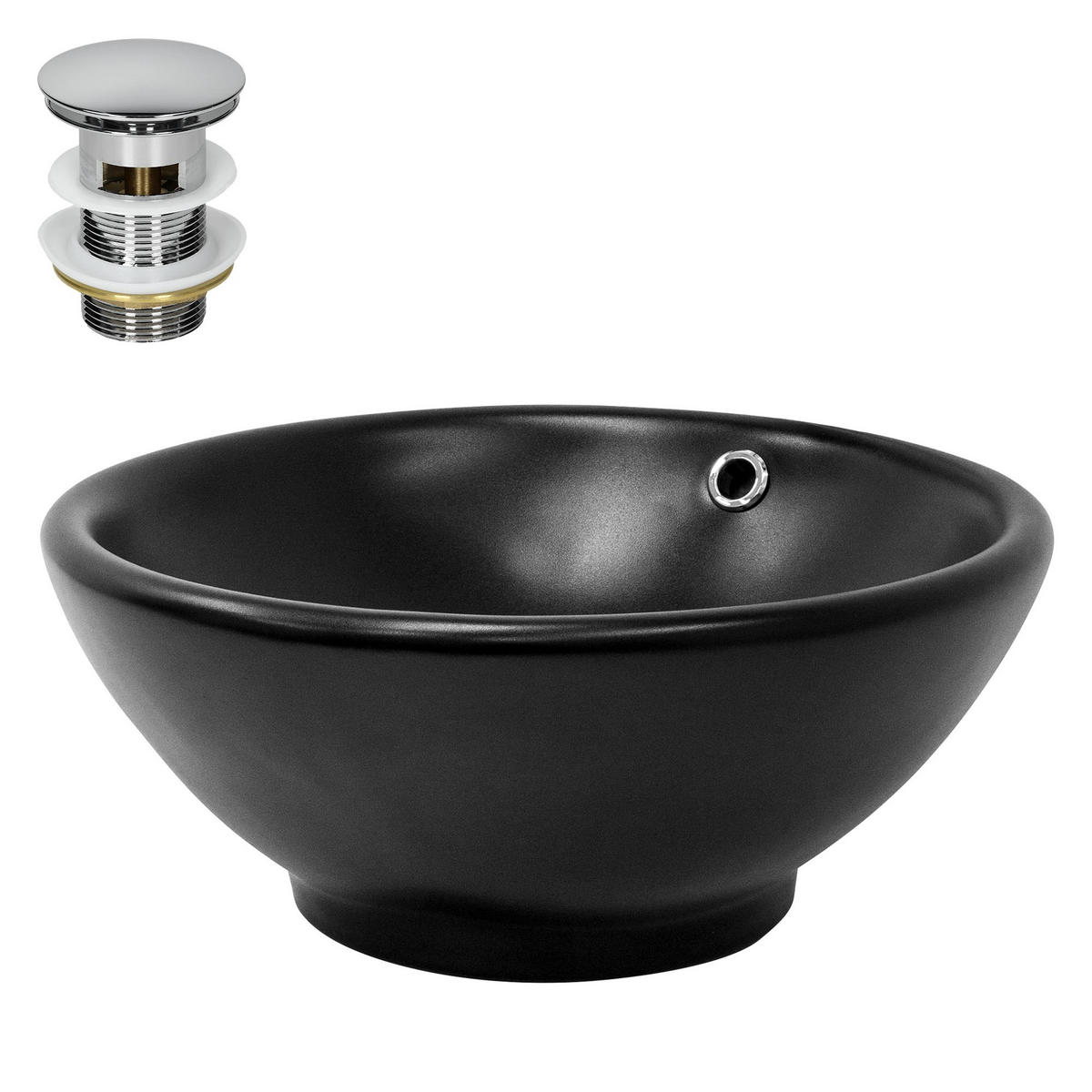WASCHBECKEN - Schwarz, Keramik (42/17/42cm) - ML-DESIGN