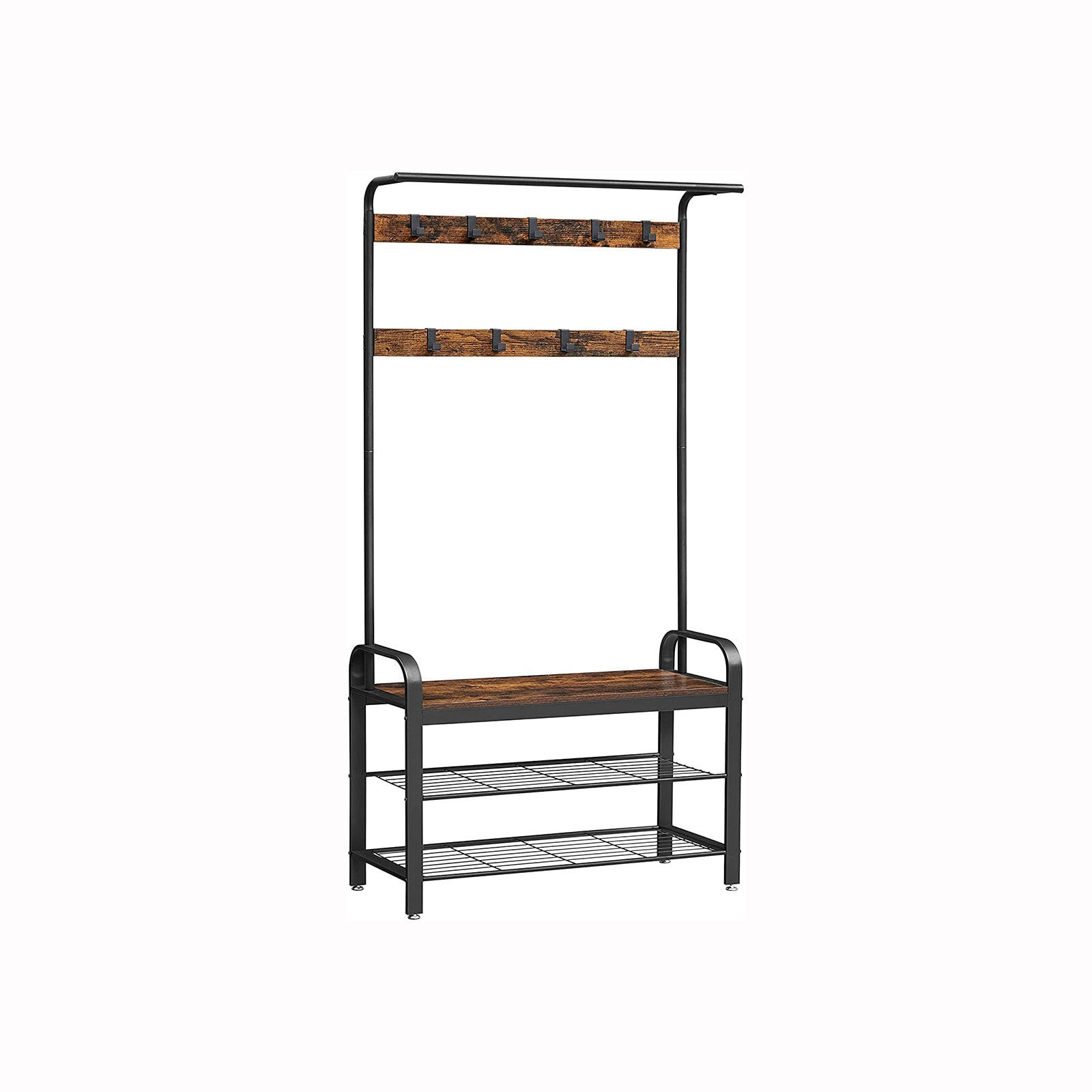 GARDEROBENSTÄNDER KLEIDERSTÄNDER - Braun, Holzwerkstoff (33.7/183/84cm) - Hansiro