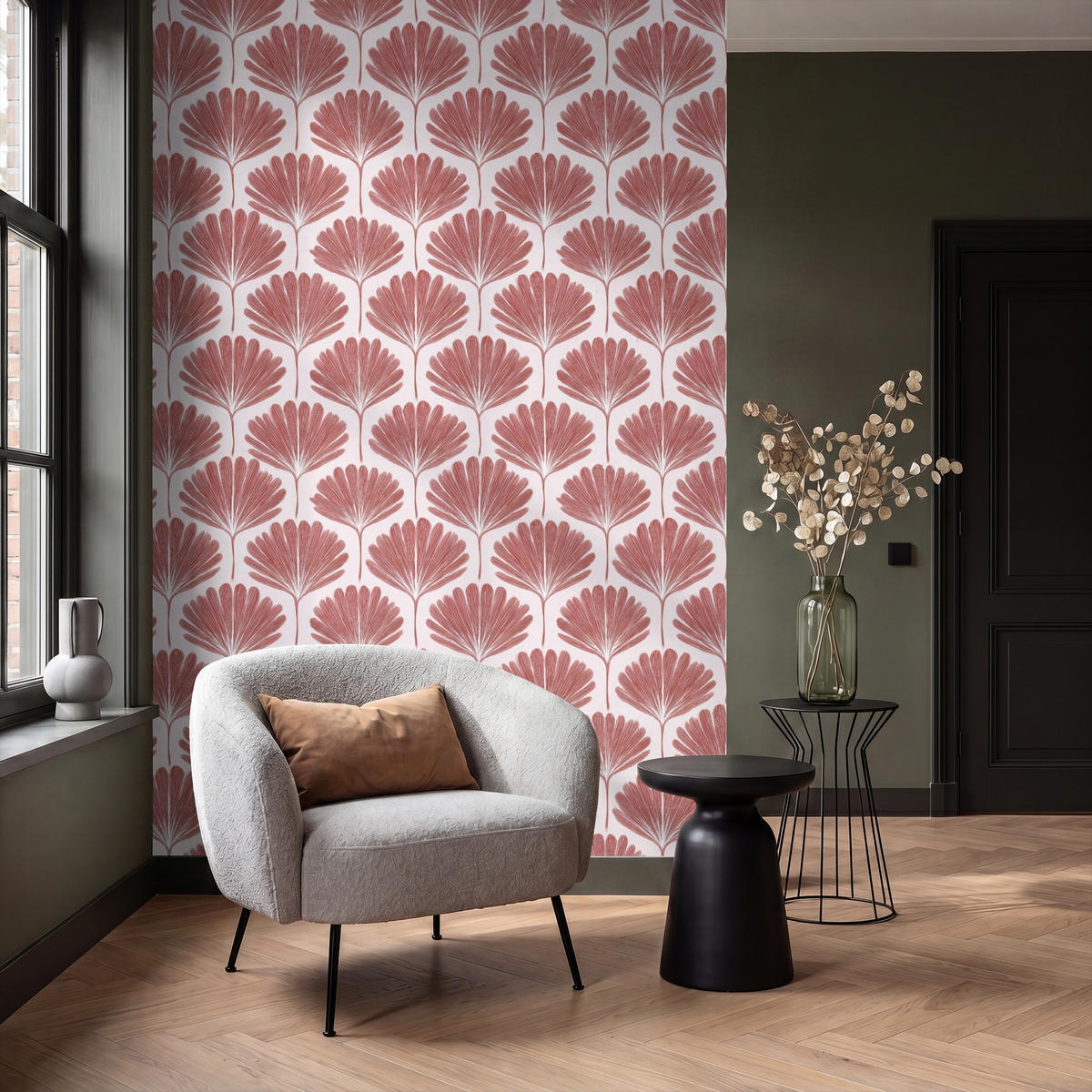TAPETE - Fächer - Motiv - Terra - 160x240 cm - Rotbraun, Papier (160/240cm) - OnlyWow