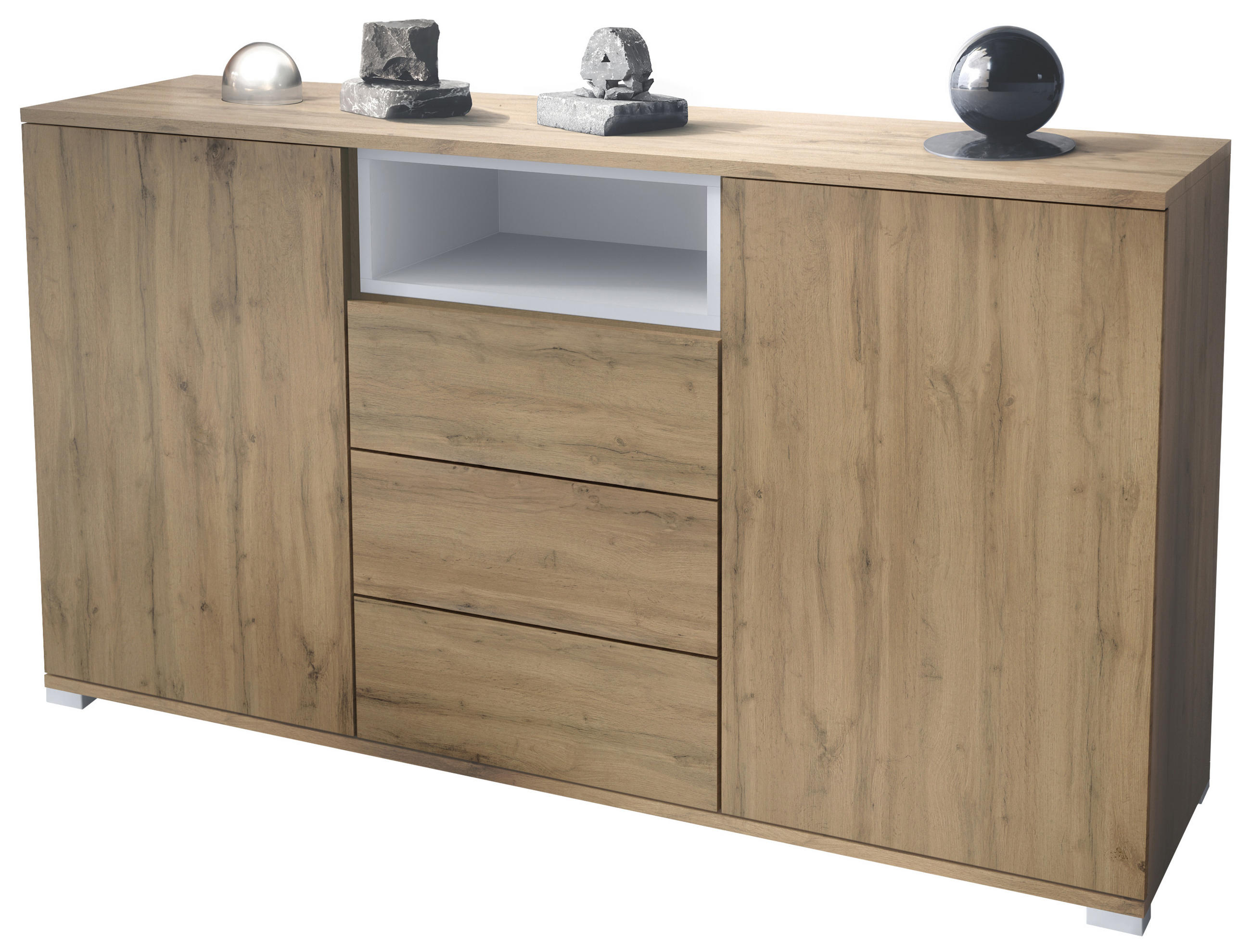 SIDEBOARD Skadu Weiß matt - Weiß, Holzwerkstoff (138.5/75.5/35cm) - Vladon