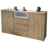 SIDEBOARD Skadu Weiß matt - Weiß, Holzwerkstoff (138.5/75.5/35cm) - Vladon