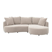 SOFA - 5 Personen - stoff - taupe Ceprano - Taupe, Textil (260/63/160cm) - Vente-Unique