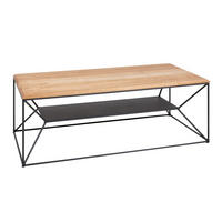 COUCHTISCH ARCHITECTURE Eiche rechteckig Natur 110cm - Schwarz/Braun, Holz/Metall (55/110/40cm) - riess-ambiente