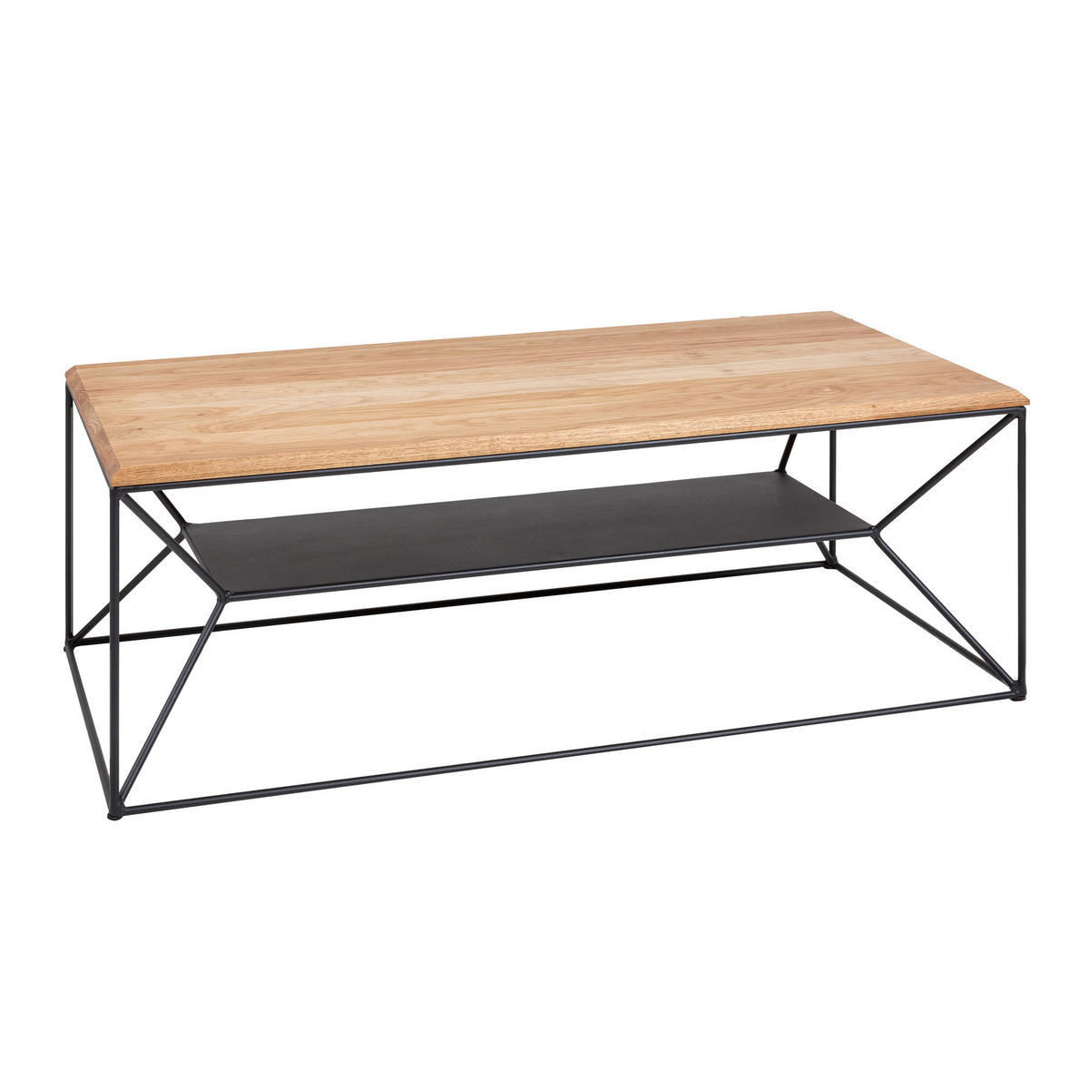 COUCHTISCH ARCHITECTURE Eiche rechteckig Natur 110cm - Schwarz/Braun, Holz/Metall (55/110/40cm) - riess-ambiente