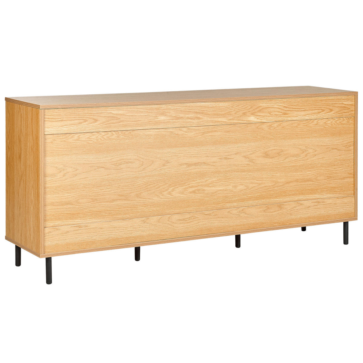 SIDEBOARD Světlejší Odstín dřeva Nikea - černá/světle hnědá, kompozitní dřevo (165/75/40cm) - Beliani