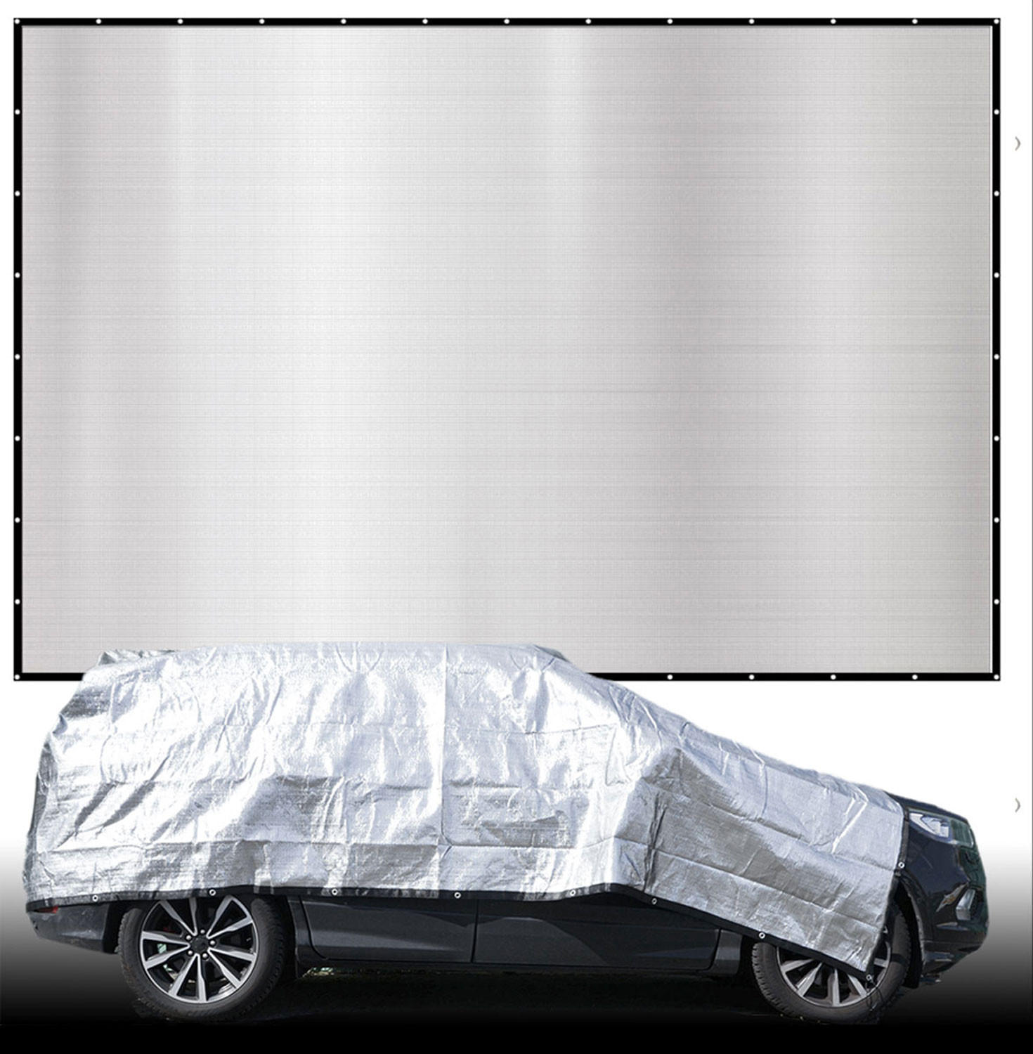 ALUMINIUM-SCHATTENNETZ 6/7 m, Silberfarben - Silberfarben, Metall (600/700cm) - Amanka