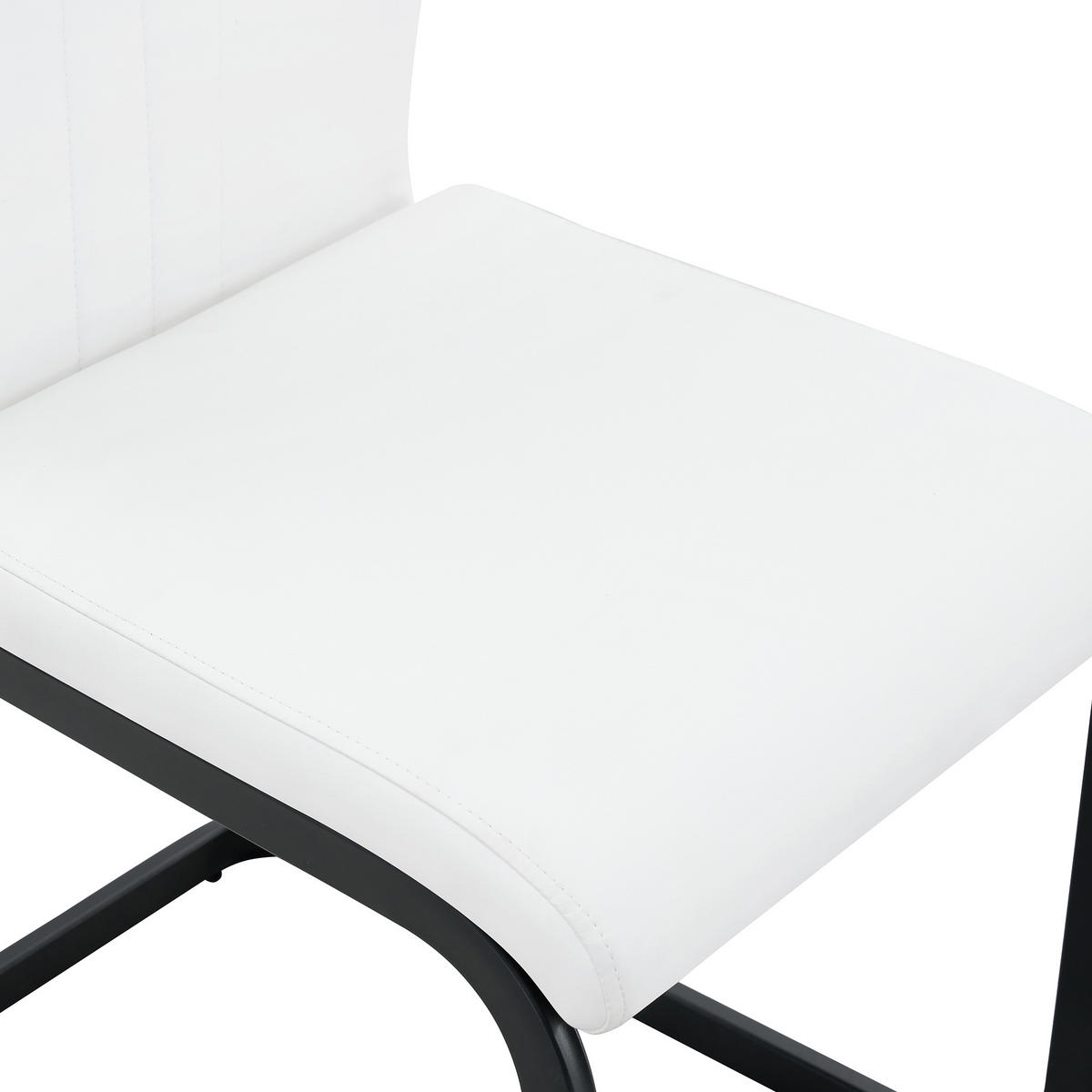 SCHWINGSTUHL DE-36785 2er-Set mit PU-Bezug und bogenförmigem Design Weiß - Schwarz/Weiß, Metall (40.5/98/52cm) - ComfortXL
