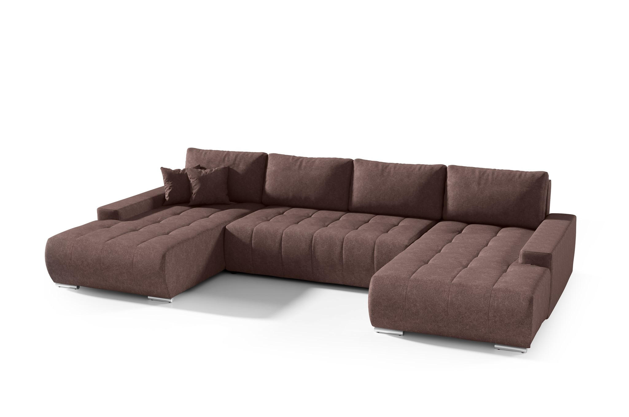 WOHNLANDSCHAFT Vogar In Aston - Braun, Holzwerkstoff/Textil (350/85/185cm) - Fun Möbel