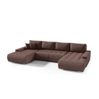WOHNLANDSCHAFT Vogar In Aston - Braun, Holzwerkstoff/Textil (350/85/185cm) - Fun Möbel