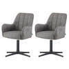 ESSZIMMERSTUHL THOMAS-ROMY 2er-Set 360°drehbar - Grau, Textil (58/87/62cm) - DUBI Möbel
