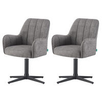 ESSZIMMERSTUHL THOMAS-ROMY 2er-Set 360°drehbar - Grau, Textil (58/87/62cm) - DUBI Möbel