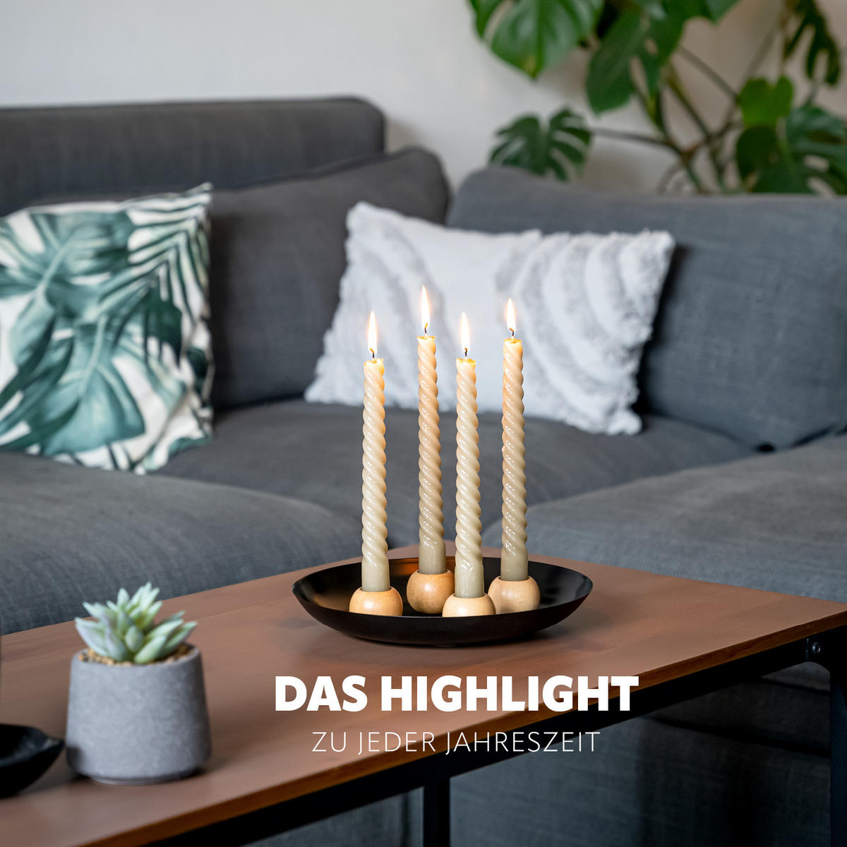 KERZENHALTER, schwarz - Schwarz, Metall (22.5/3.5/22.5cm) - bremermann