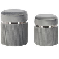 POUF Camdenton 36-31/36-31/44-38 cm - Grau, Textil (36/38/36cm) - Beliani