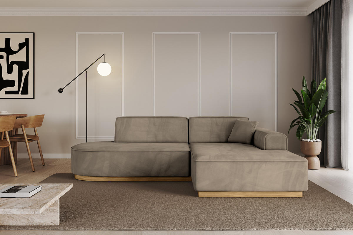 ECKSOFA Ottomane Rechts IREA-L1-v2 - 234x171x83 cm Braun - Braun, Holzwerkstoff/Textil (171/234cm) - ALTDECOR