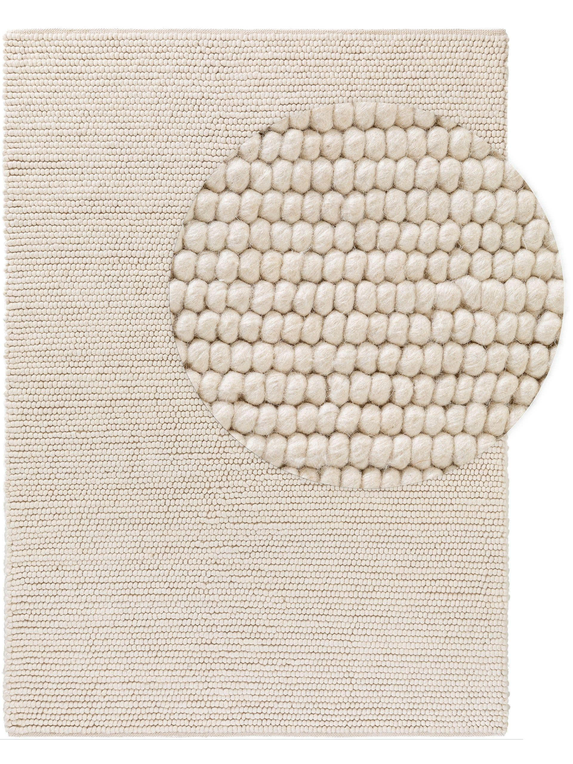 WOLLTEPPICH Beads Cream 120x170 cm - Creme, Textil (120/170cm) - benuta Pure