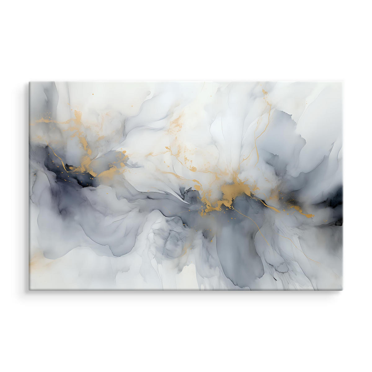 LEINWANDBILD Marmor Muster Moderne Abstraktion 100x70 - Blau/Beige, Textil (100/70cm) - Muralo
