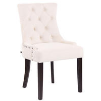 STUHL Samt creme - Creme, Holz/Textil (55/92/58cm) - CLP