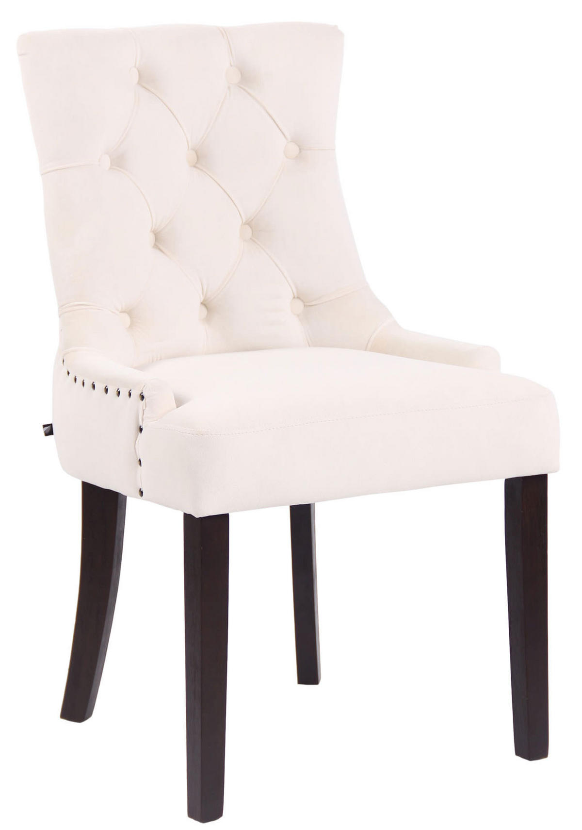 STUHL Samt creme - Creme, Holz/Textil (55/92/58cm) - CLP