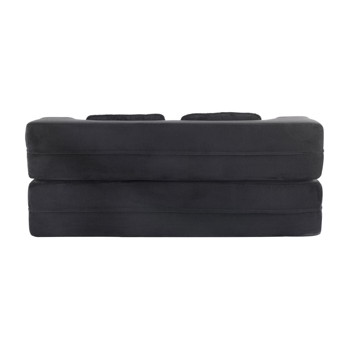 SCHLAFSOFA DE-35000 mit 4 Kissen und Klappfunktion Schwarz - Schwarz, Textil (60/76/198cm) - ComfortXL