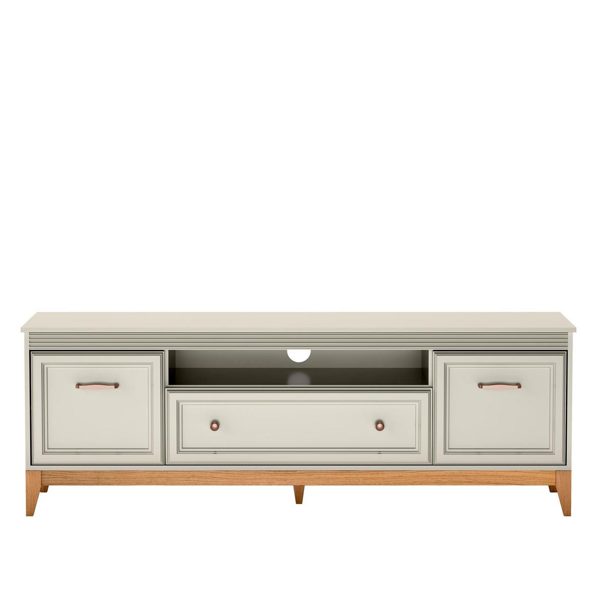 RTV-SCHRANK Windsor Kaschmir, Breite Dreitürige TV-Tisch mit Schublade - Kaschmir, Holzwerkstoff (179/62/41cm) - Bettso