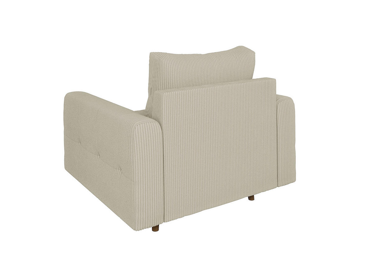 SESSEL Alma Beige Cord - Beige/Braun, Holz/Textil (97/81/93cm) - S-Style Möbel