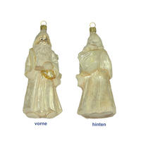 CHRISTBAUMSCHMUCK Weihnachtsmann mit Mantel eislack, champ. Glimmer 14 cm - Multicolor, Metall (0.1/14/0.1cm)