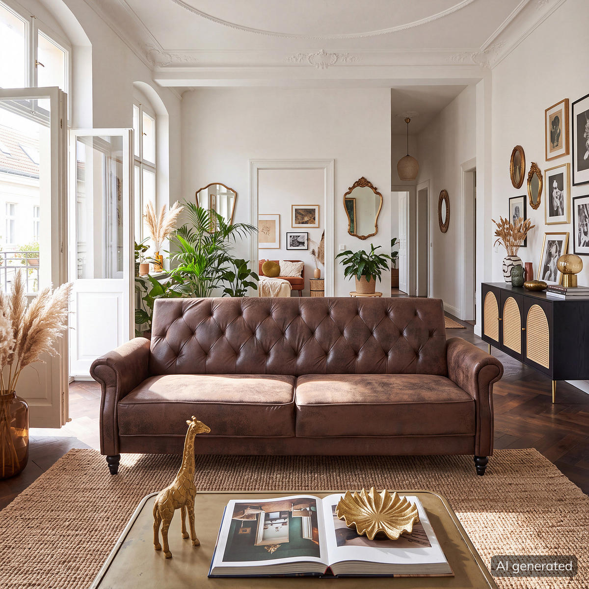 SCHLAFSOFA - Microfaser - Braun - Braun, Holz/Textil (221/83/95cm) - home24
