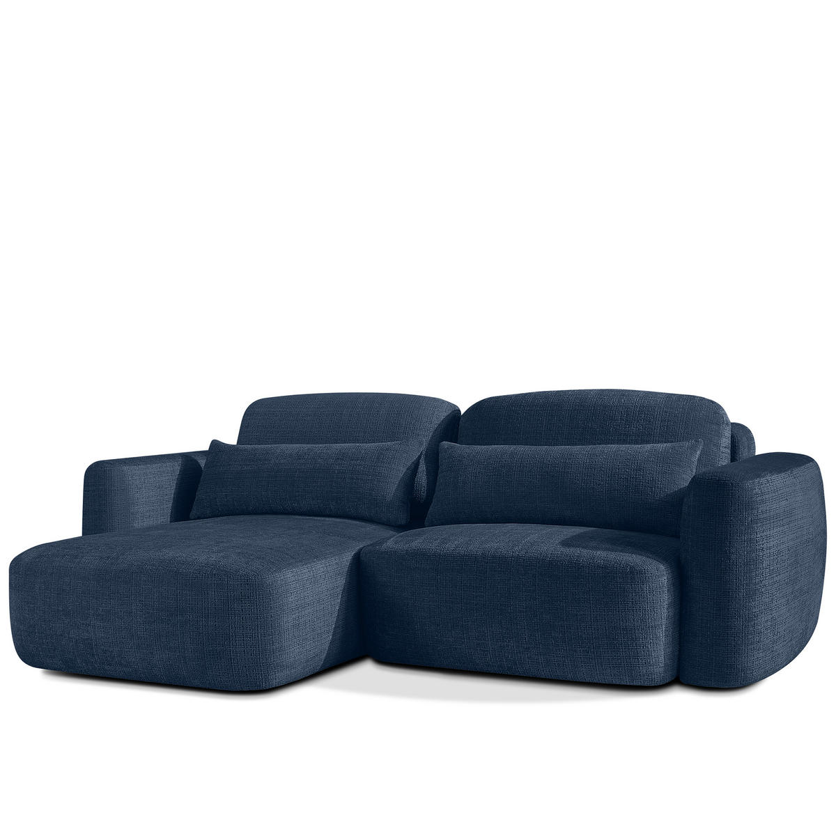 ECKSOFA links ELOSA - Dunkelblau, Holz/Textil (245/165cm) - KONSIMO®