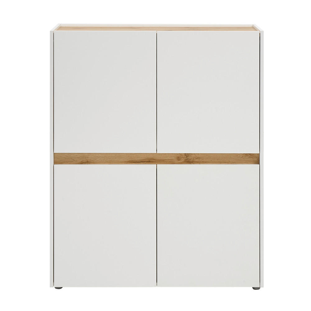 HIGHBOARD Crisp-61 - Weiß, Holzwerkstoff (100/120/40cm) - Lomado