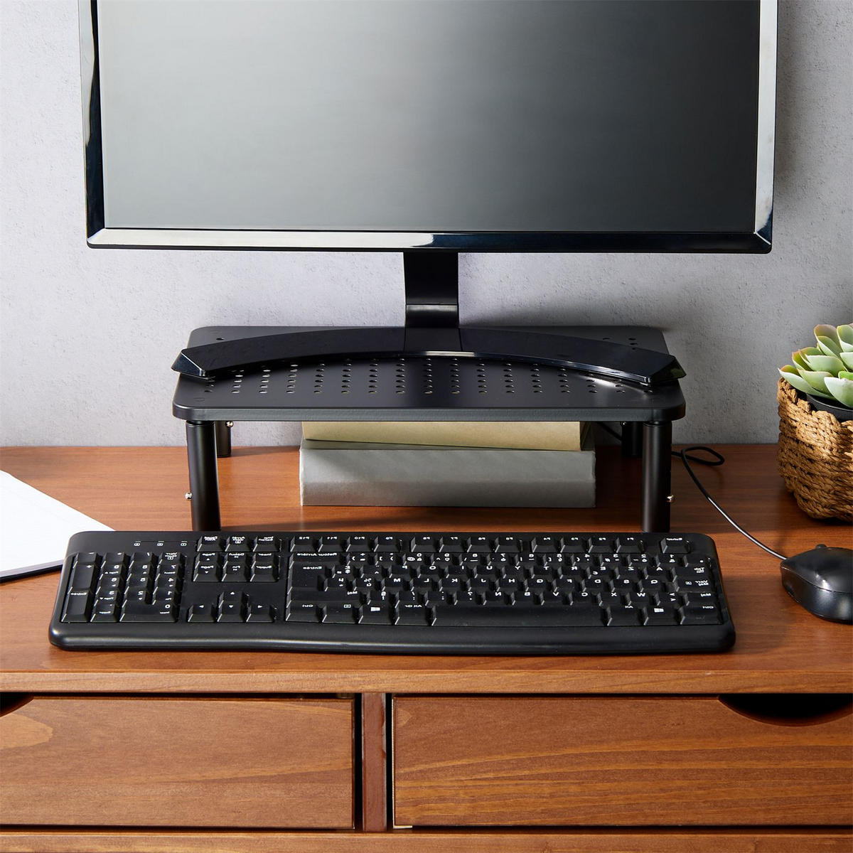 MONITORSTÄNDER HYDE - Schwarz, Metall (23/37/12cm) - CARO-Möbel