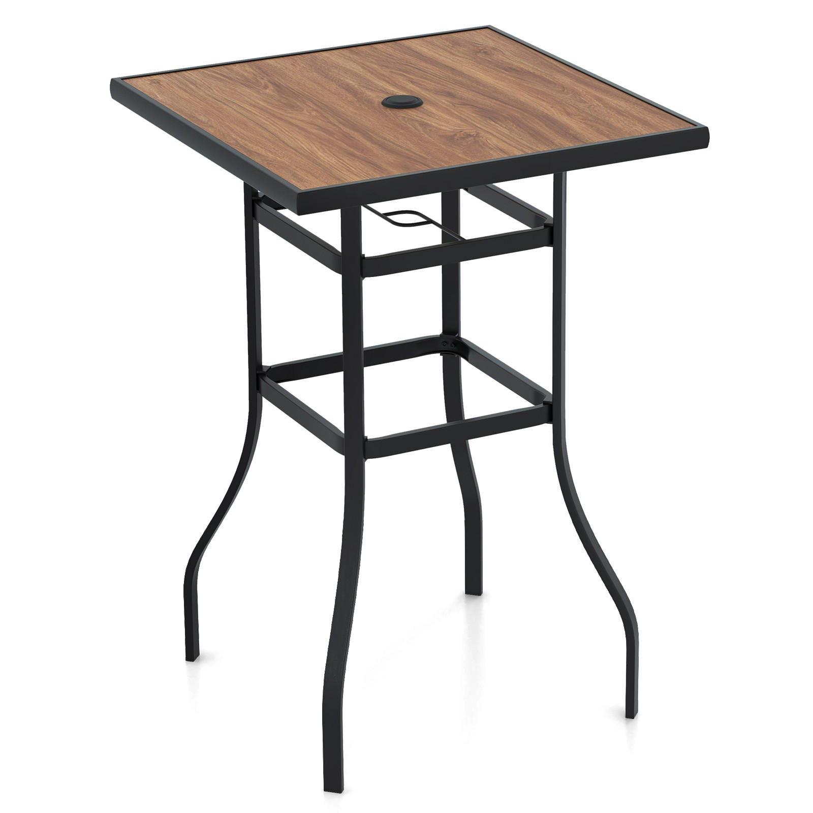 GARTENTISCH Schwarz - Schwarz, Metall (70/70/102cm) - COSTWAY