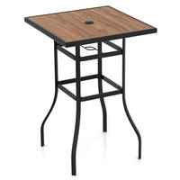 GARTENTISCH Schwarz - Schwarz, Metall (70/70/102cm) - COSTWAY