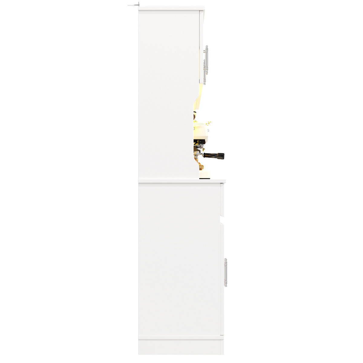 KÜCHENSCHRANK 108x40x180Cm LED App Arbeitsfläche Weiß - Weiß, Holzwerkstoff (108/180/40cm) - FLIEKS