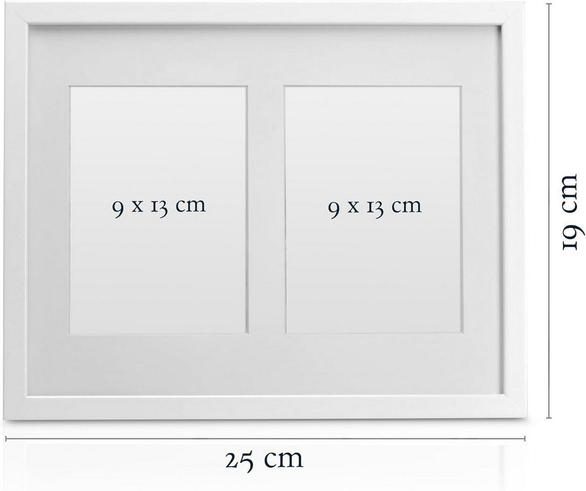 BILDERRAHMEN Galeria 9x13cm Weiß (5tlg) - Weiß, Holzwerkstoff (19/2/25cm) - BoMoe