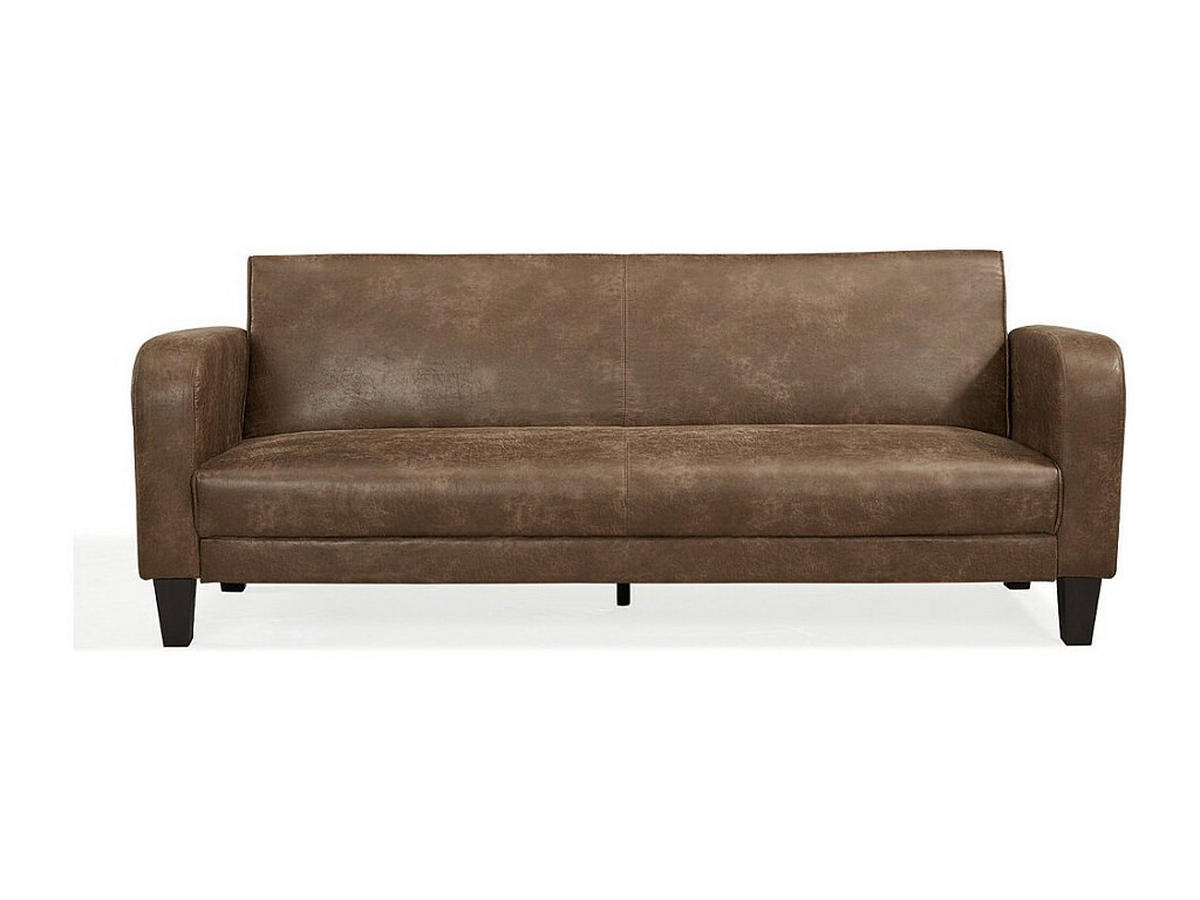 SCHLAFSOFA 3-Sitzer - Vintage Look - INICIO - Braun, Textil (83/85/215cm) - Vente-Unique