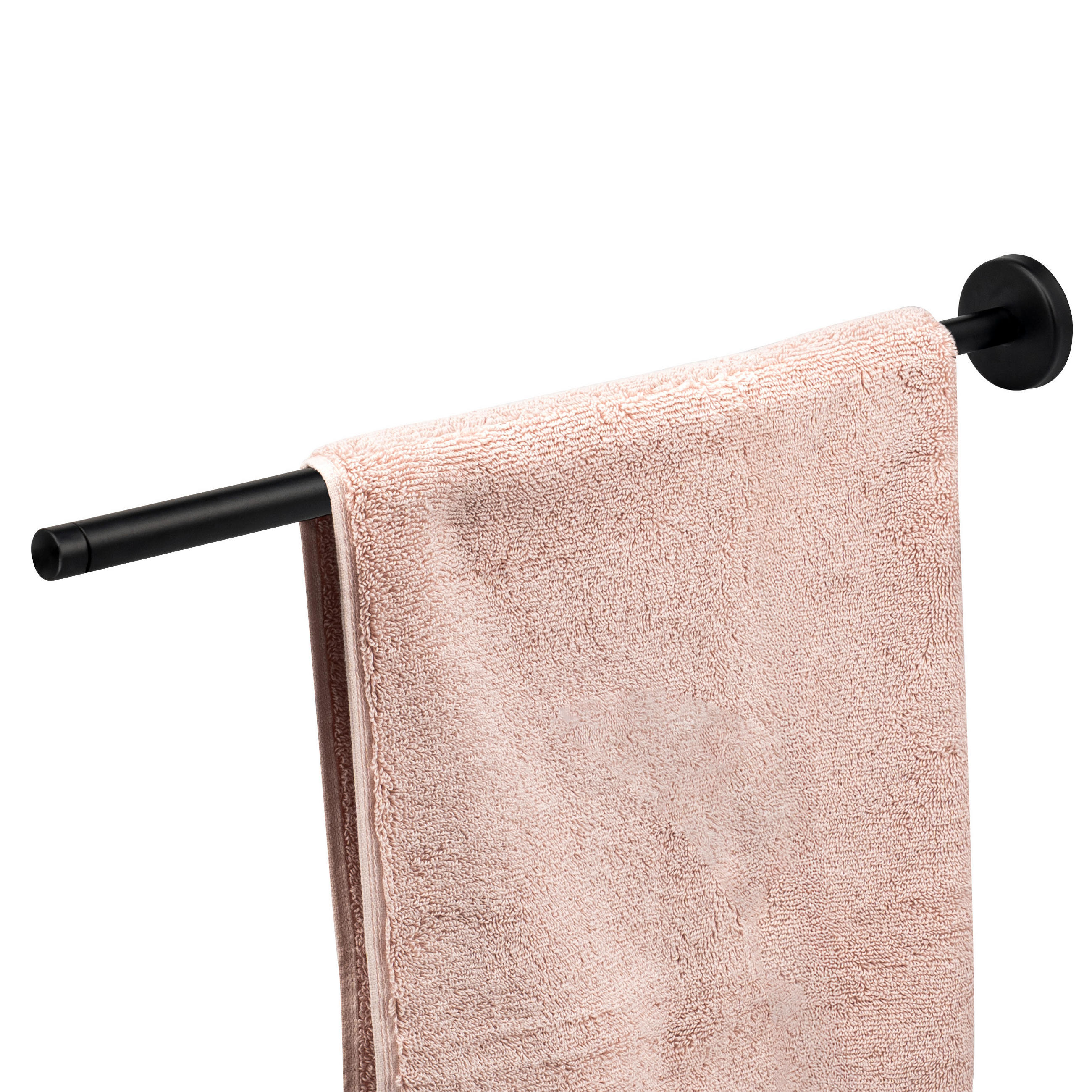 TELESKOPHANDTUCHSTANGE PIAZZA BLACK, Edelstahl, schwarz - Schwarz, Metall (50/6/6cm) - bremermann