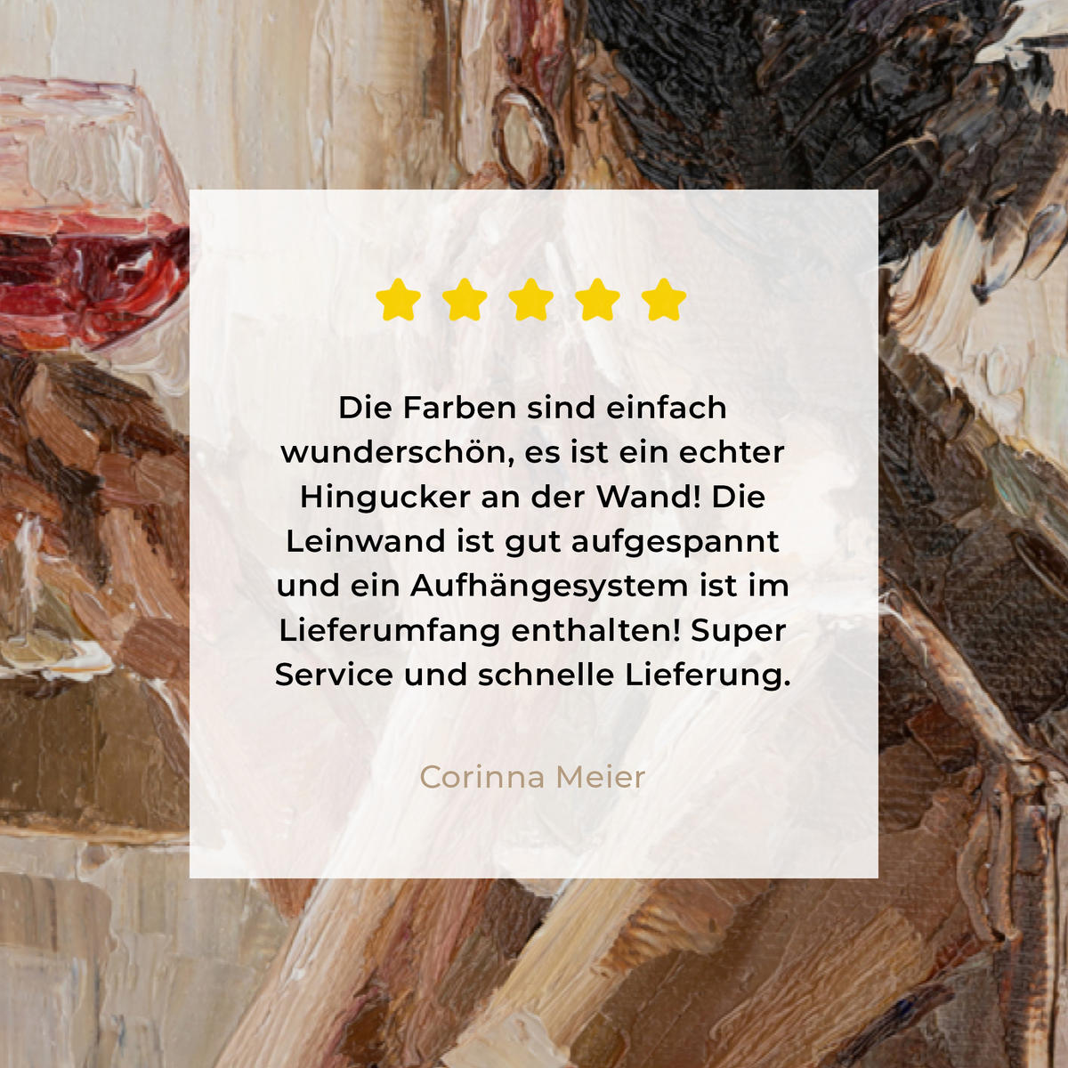 LEINWANDBILD Ölgemälde - Frau - Wein Wohnzimmer 120x80 cm - Hellbraun, Textil (120/80cm) - MuchoWow