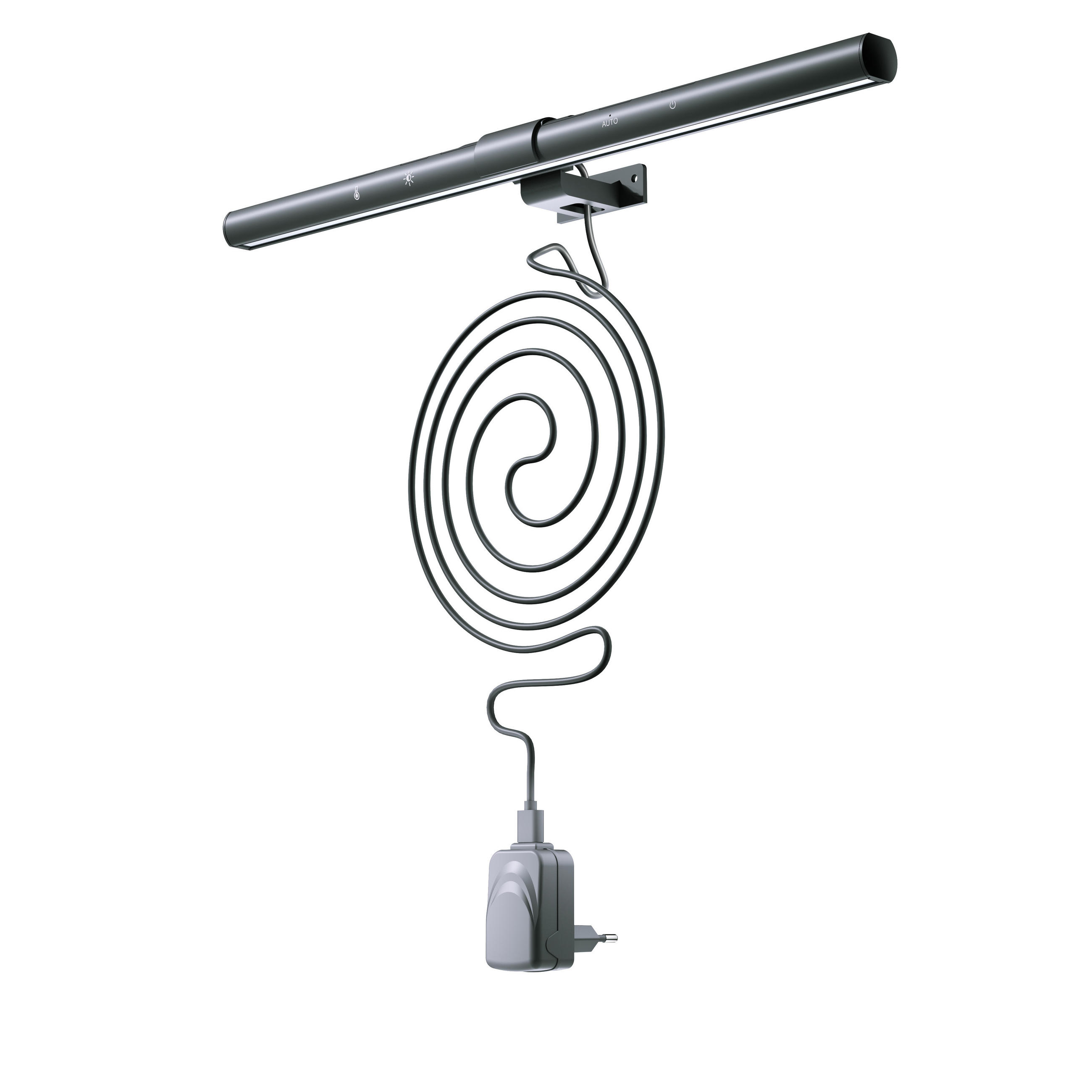 LED-MONITORLEUCHTE - dimmbar mit Schwanenhals, Tisch- und Wandhalterung sowie Farbwechselfunktion, 44 cm - Grau, Kunststoff (8.8/44/8.2cm) - Northpoint