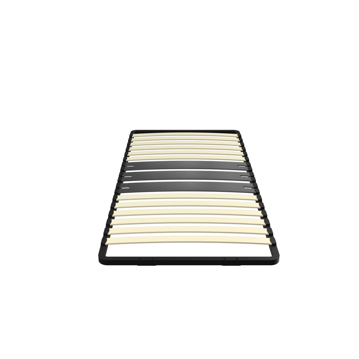 LATTENROST naturbelassen, 90/200 cm, 15 Latten aus Pappelholz - Schwarz, Metall (90/200cm) - DEWINNER