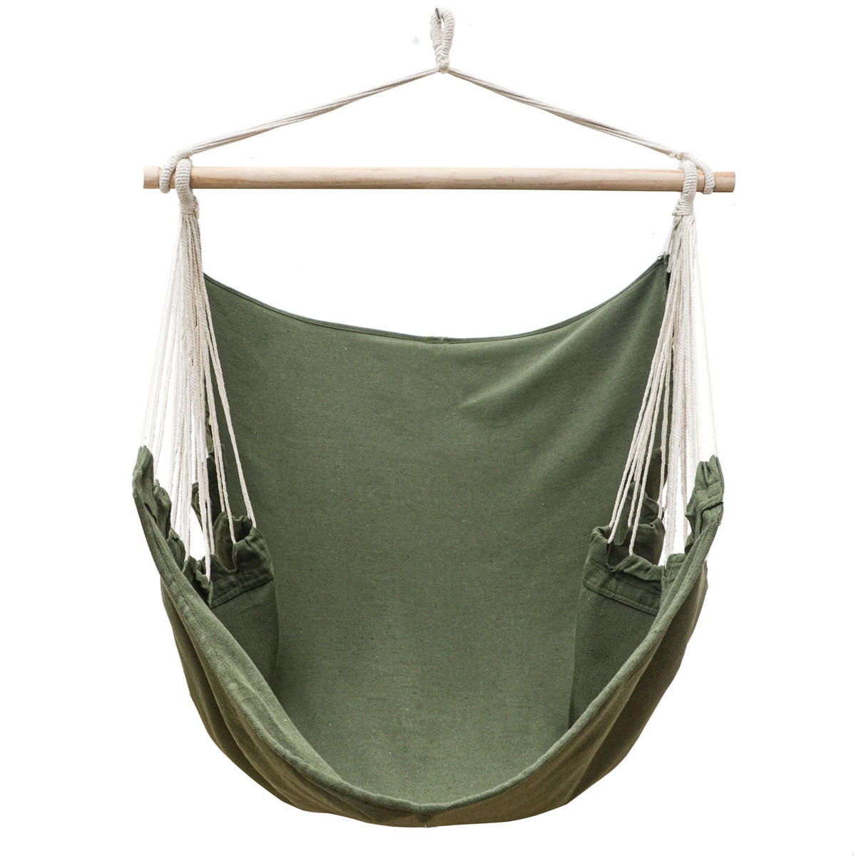 XL HÄNGESESSEL 155/125 cm Belastbar bis 100kg Olivgrün - Grün, Textil (125/140/155cm) - Amanka
