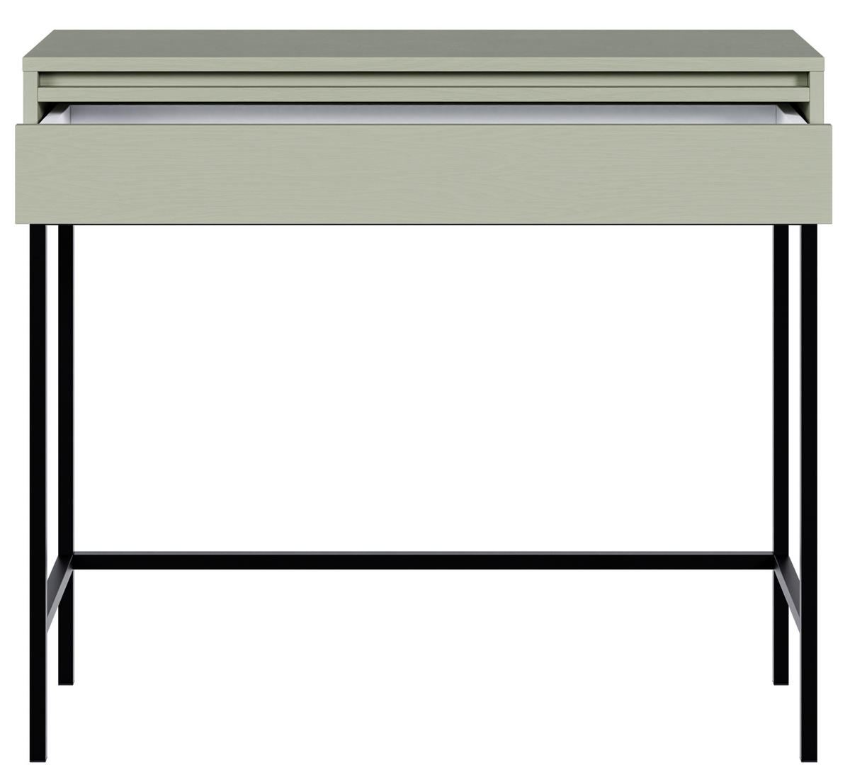 KONSOLENTISCH Evo Salbeigrün mit Metallgestell 90 cm - Salbeigrün/Schwarz, Holzwerkstoff/Metall (34/90/79cm) - Selsey