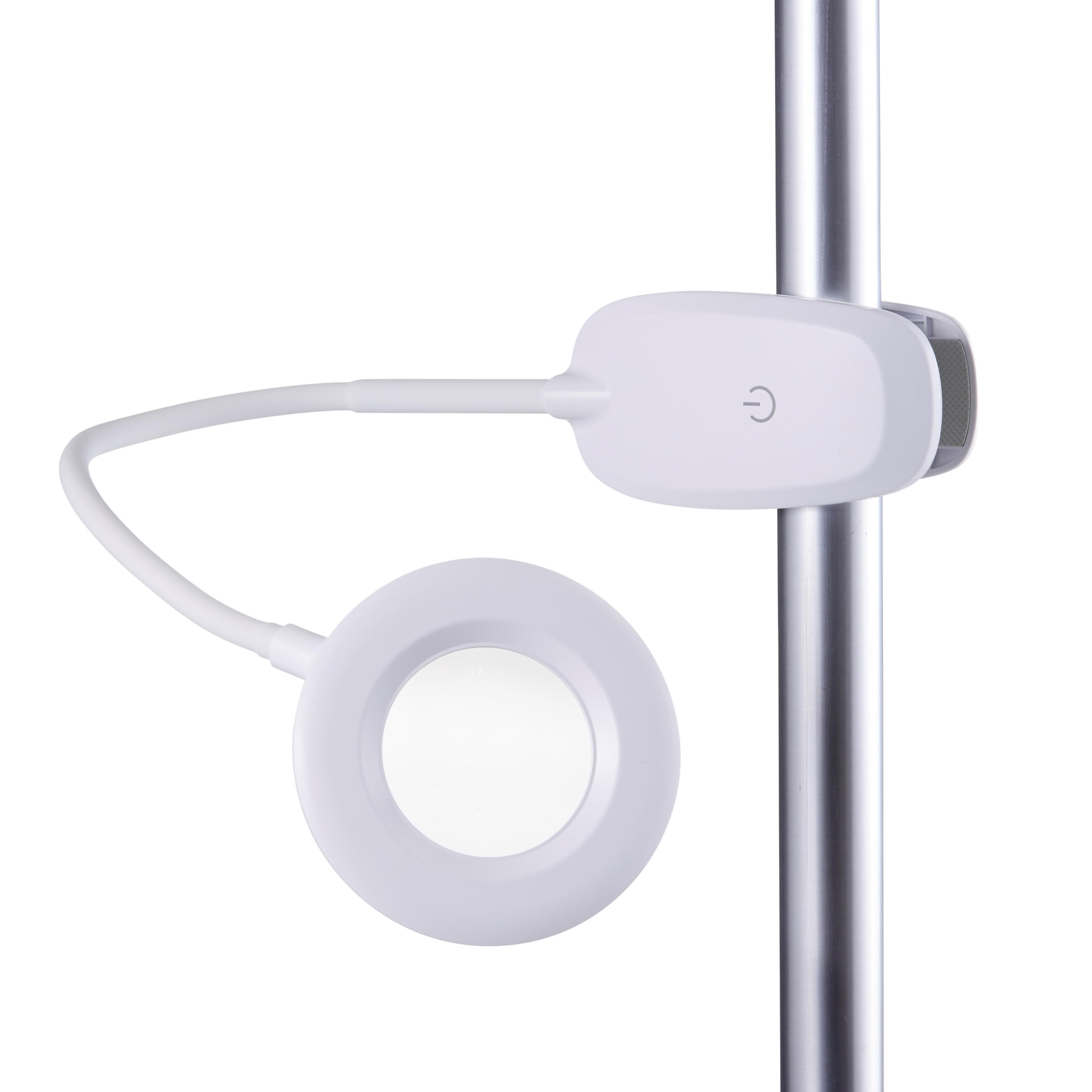 LUPENLAMPE - aufladbar mit 3x Vergrößerung und dimmbarem Licht für Tischbefestigung - Weiß, Kunststoff (12.4/12.4/33cm) - Northpoint