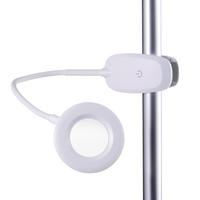 LUPENLAMPE - aufladbar mit 3x Vergrößerung und dimmbarem Licht für Tischbefestigung - Weiß, Kunststoff (12.4/12.4/33cm) - Northpoint