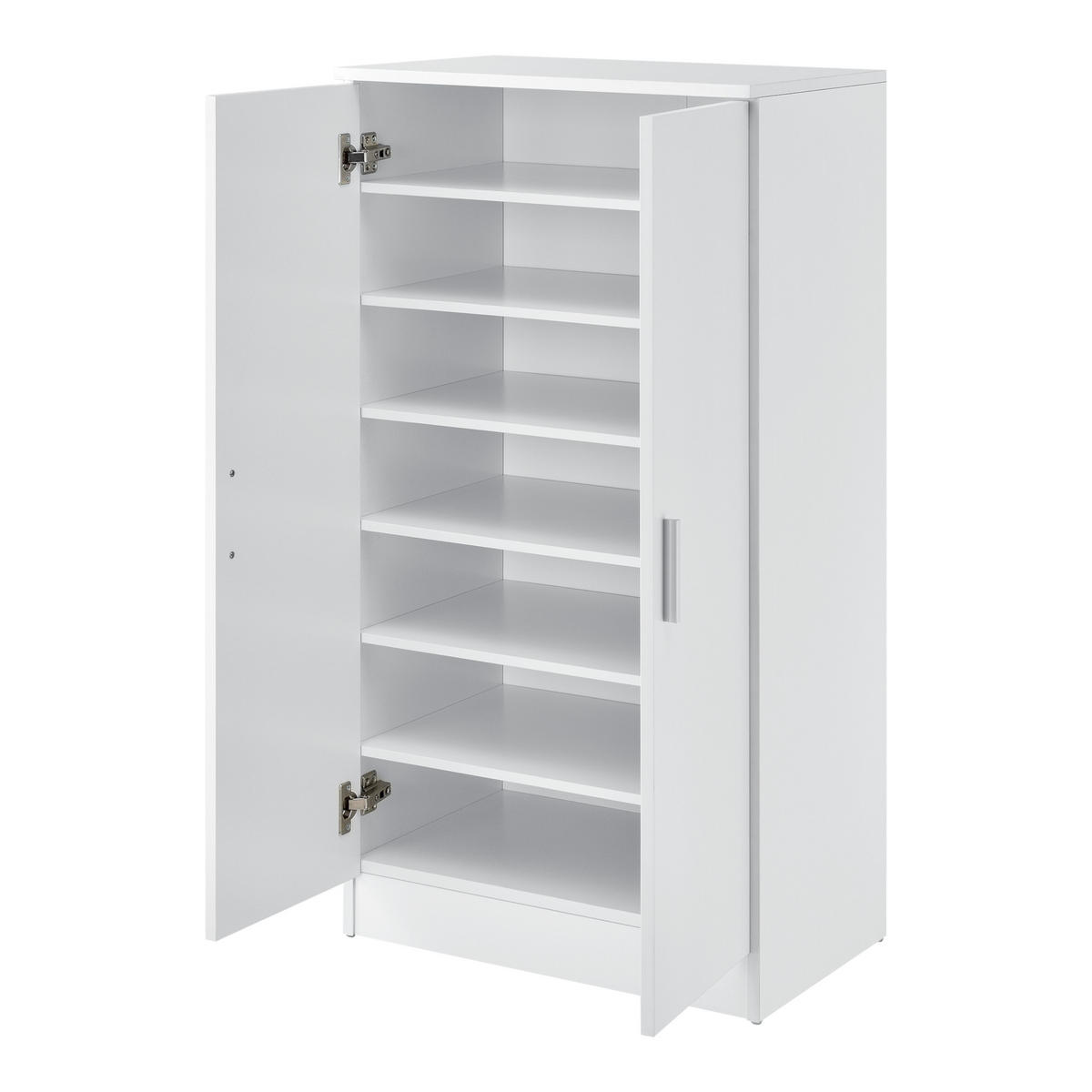 SCHUHSCHRANK Notribontaa - Weiß, Holzwerkstoff (55/108/35cm) - [en.casa]