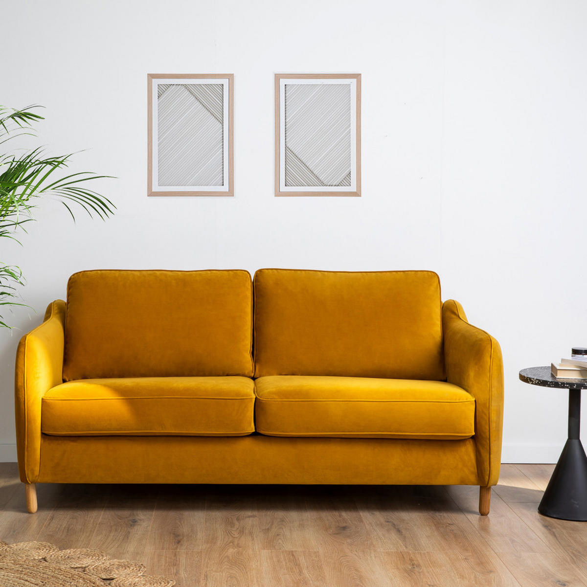 BETTSOFA - Senfgelb - Gelb, Textil (182/85/97cm) - Drawer