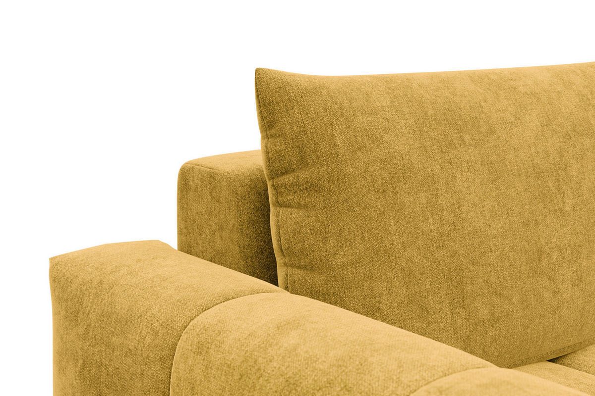 SOFA VERONA 3-Sitzer, Gelb - Gelb/Schwarz, Holz/Textil (224/83/110cm) - Courtois Laville
